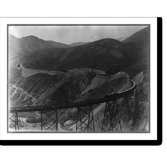 Historic Print, Ore train and Dry Fork Bridge, Bingham, Utah, 16" x 20"