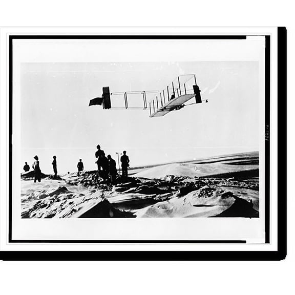 Historic Print, [Orville Wright making record soaring flight of 9 3/4 min., Kitty Hawk, N.C.], 18" x 24"