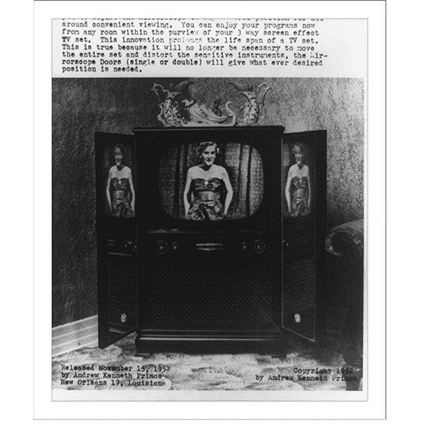 Historic Print, Oscillating mirrorscope TV doors, 16" x 20
