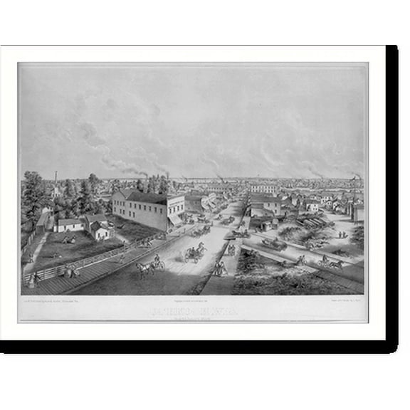 Historic Print, Oshkosh, Wis. From H.L. Cottrill's Block.lith. & published by Kurz & Seifert, Milwaukee, Wis. ; drawn after nature by L. Kurz., 16" x 20"