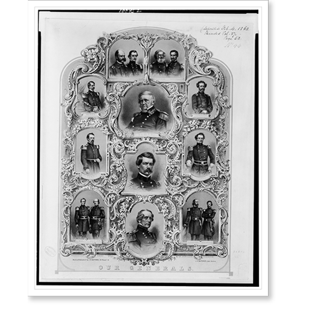 Historic Print, Our generals.J.H. Bufford's, lith., Boston., 16" x 20