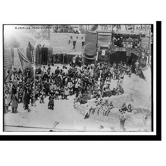 Historic Print, Ourmiah, Persia - Awaiting the Shah, 16" x 20"