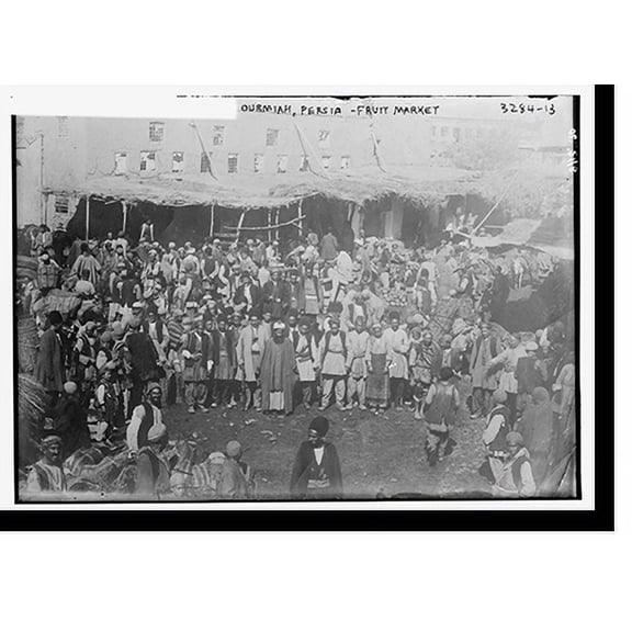 Historic Print, Ourmiah, Persia . Fruit Market, 16" x 20"