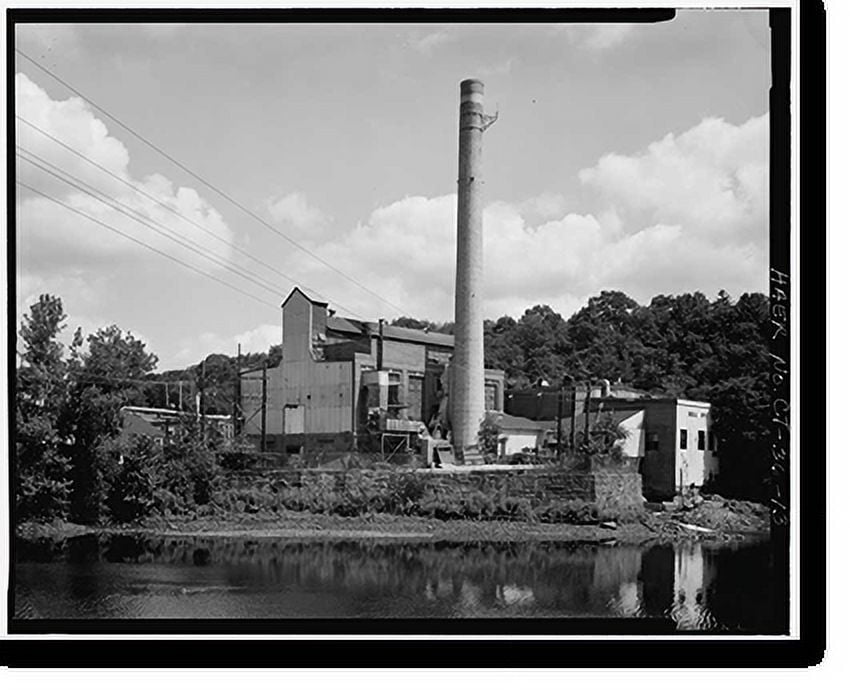 Historic Print, Ousatonic Water Power Company, Dam & Canals, CT Routes