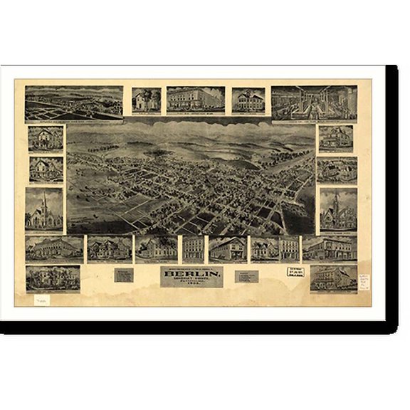 Historic Print, PA Berlin 1905 MAP, 18" x 24"