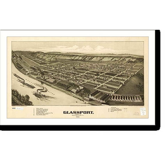 Historic Print, PA Glassport 1902 MAP, 16" x 20"