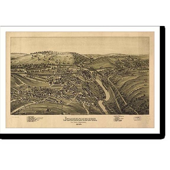 Historic Print, PA Johnsonburg 1895 MAP, 16" x 20"