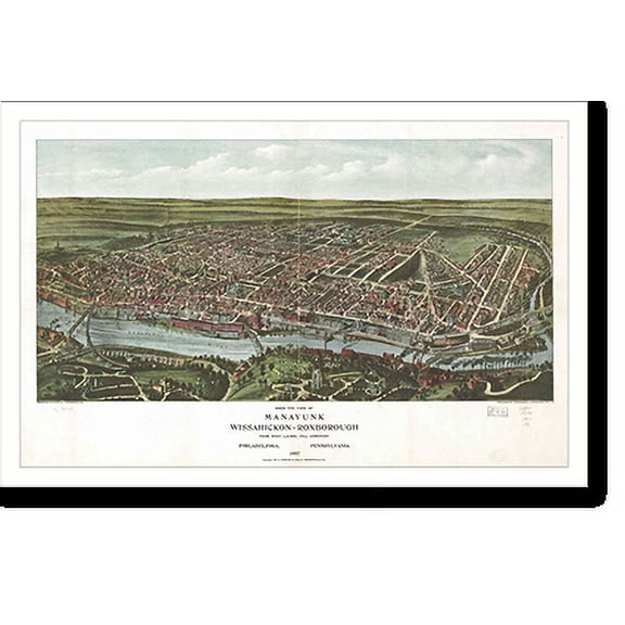 Historic Print, PA Manayunk 1907 MAP, 16" x 20"