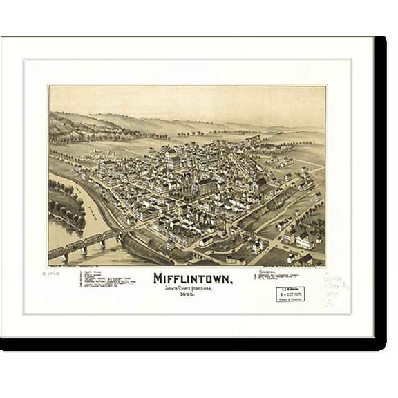 Historic Print, PA Mifflintown 1895 MAP, 18" x 24"
