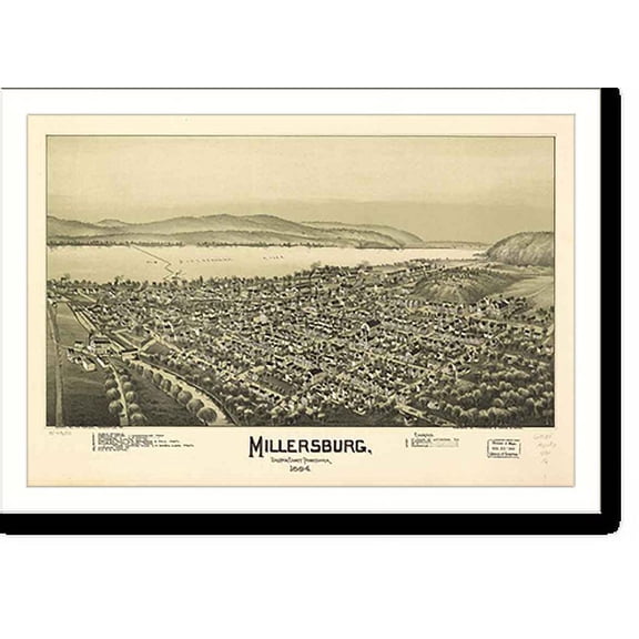 Historic Print, PA Millersburg 1894 MAP, 18" x 24"