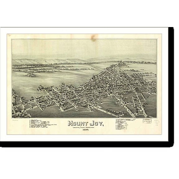 Historic Print, PA Mount Joy 1894 MAP, 18" x 24"