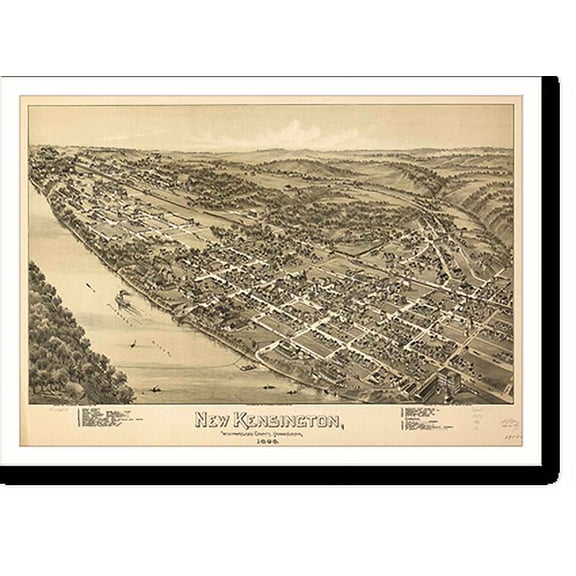 Historic Print, PA New Kensington 1896 MAP, 16" x 20"