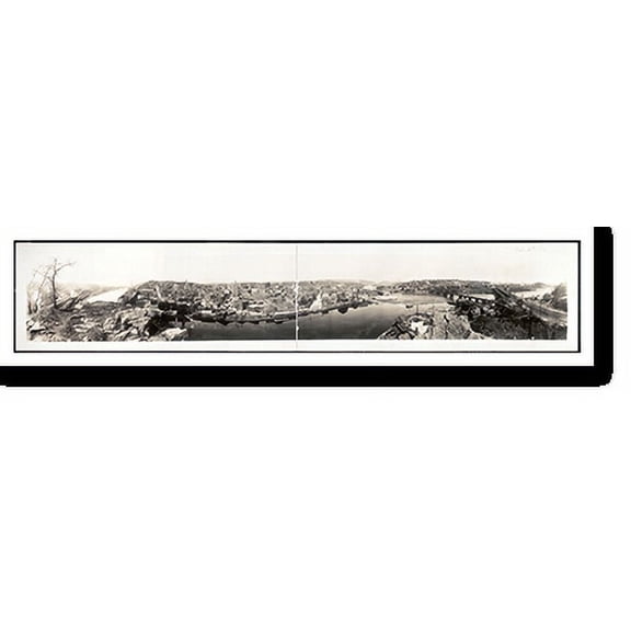 Historic Print, PA Panoramic view of the city of Easton 1917, 16" x 20"