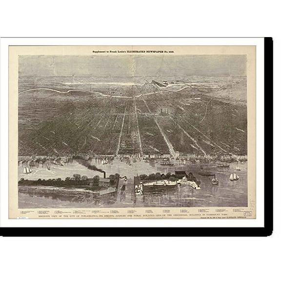 Historic Print, PA Philadelphia 2 1876 MAP, 18" x 24"
