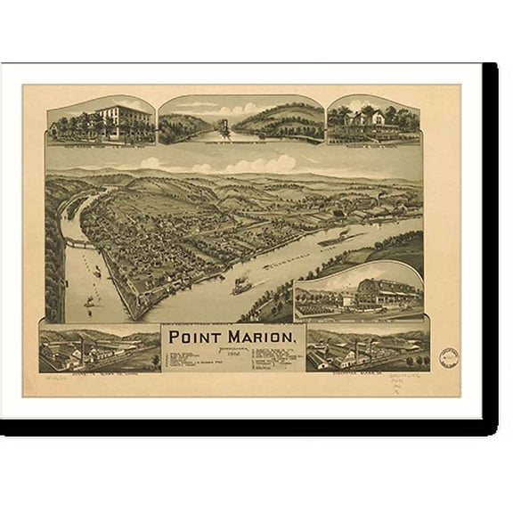 Historic Print, PA Point Marion 1902 MAP, 16" x 20"
