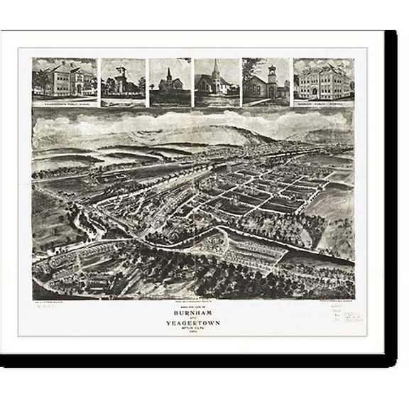 Historic Print, PA Yeagertown 1906 MAP, 18" x 24"