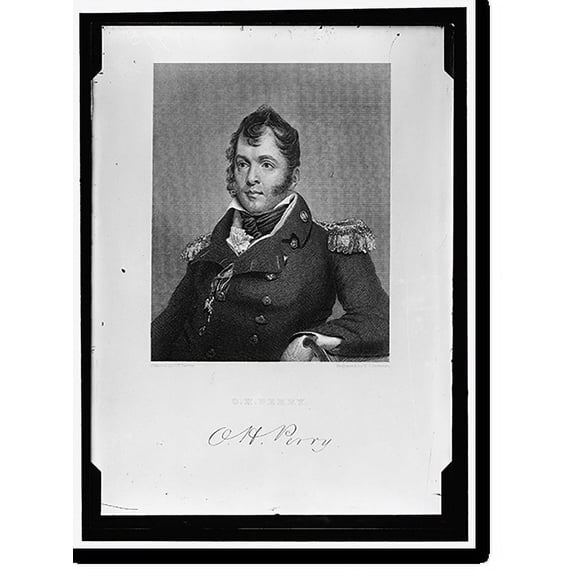 Historic Print, PERRY, OLIVER HAZARD. COMMODORE, U.S.N. ENGRAVED PORTRAIT, 16" x 20"