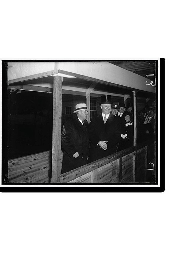 Historic Print, PMG Farley and Governor of Indiana. Washington D.C., Jan. 20. Postmaster General Farley and Governor Townsend, of Indiana, as they watched the Inaugural parade today, 16" x 20"