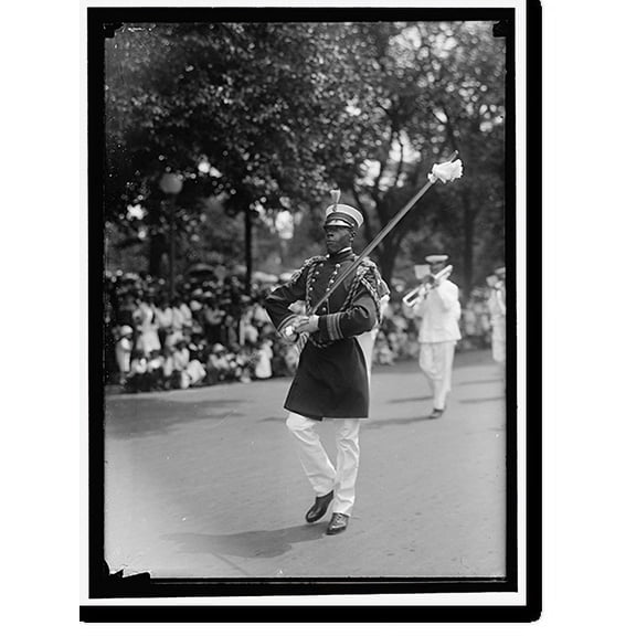 Historic Print, PREPAREDNESS PARADE. COLORED DRUM MAJOR IN PARADE, 18" x 24"