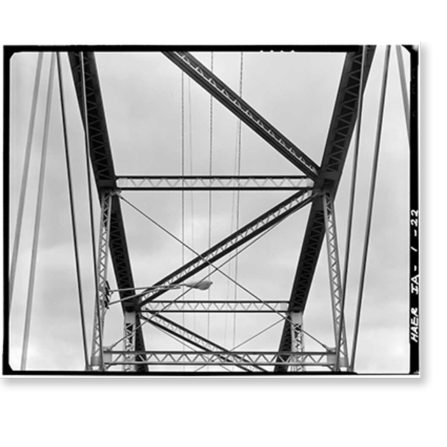 Historic Print, Pacific Shortline Bridge, U.S. Route 20, spanning
