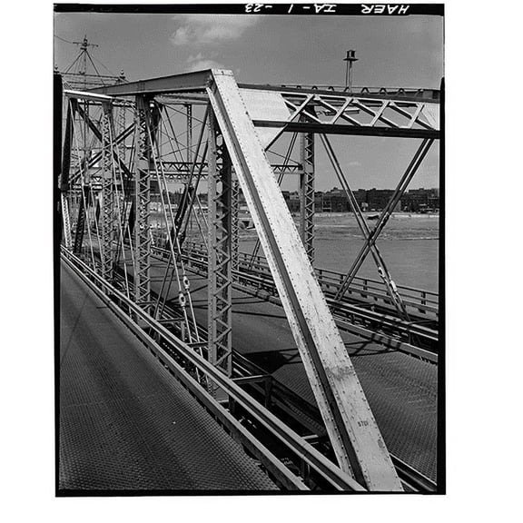 Historic Print, Pacific Shortline Bridge, U.S. Route 20, spanning Missouri River, Sioux City, Woodbury County, IA - 23, 16" x 20"