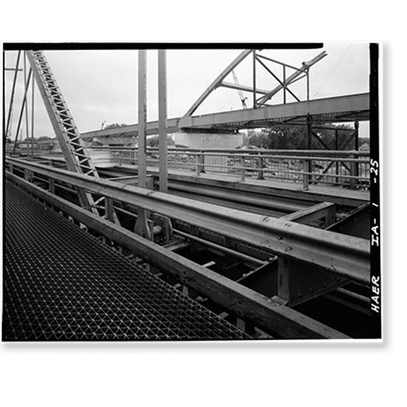 Historic Print, Pacific Shortline Bridge, U.S. Route 20, spanning Missouri River, Sioux City, Woodbury County, IA - 25, 18" x 24"