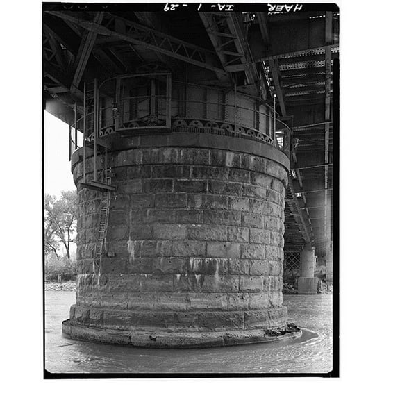 Historic Print, Pacific Shortline Bridge, U.S. Route 20, spanning Missouri River, Sioux City, Woodbury County, IA - 29, 16" x 20"