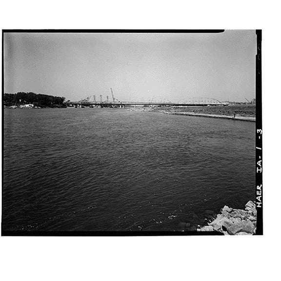 Historic Print, Pacific Shortline Bridge, U.S. Route 20, spanning Missouri River, Sioux City, Woodbury County, IA - 3, 16" x 20"