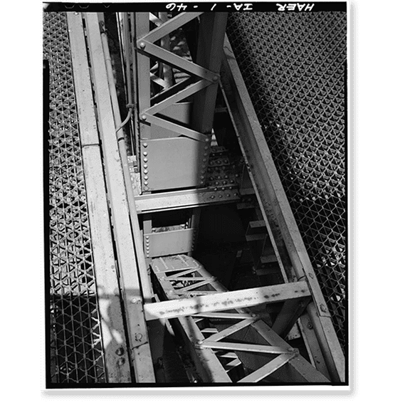 Historic Print, Pacific Shortline Bridge, U.S. Route 20, spanning Missouri River, Sioux City, Woodbury County, IA - 46, 16" x 20"