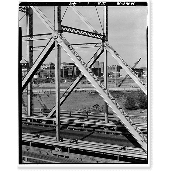 Historic Print, Pacific Shortline Bridge, U.S. Route 20, spanning Missouri River, Sioux City, Woodbury County, IA - 49, 18" x 24"