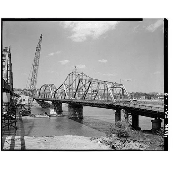 Historic Print, Pacific Shortline Bridge, U.S. Route 20, spanning Missouri River, Sioux City, Woodbury County, IA - 8, 16" x 20"