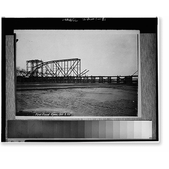Historic Print, Pacific Shortline Bridge, U.S. Route 20, spanning Missouri River, Sioux City, Woodbury County, IA - 81, 18" x 24"