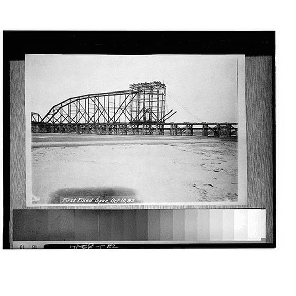 Historic Print, Pacific Shortline Bridge, U.S. Route 20, spanning Missouri River, Sioux City, Woodbury County, IA - 82, 18" x 24"