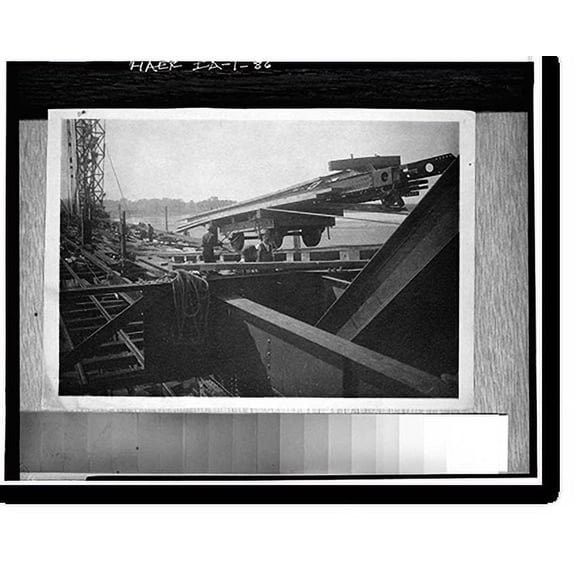 Historic Print, Pacific Shortline Bridge, U.S. Route 20, spanning Missouri River, Sioux City, Woodbury County, IA - 86, 16" x 20"