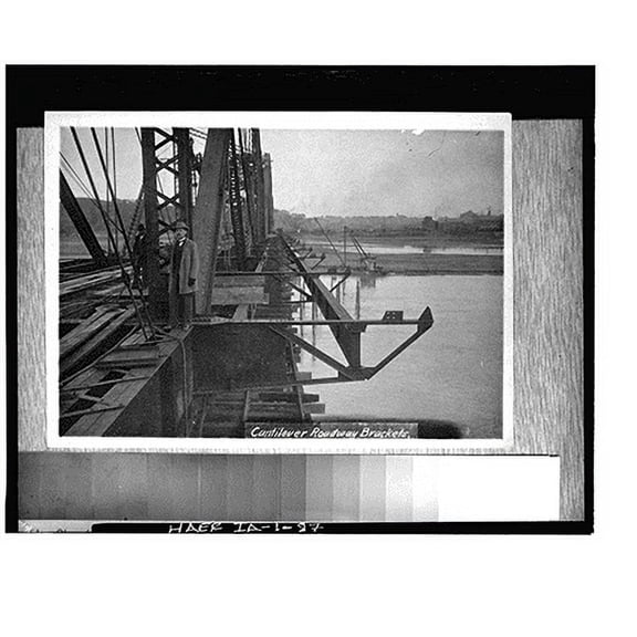 Historic Print, Pacific Shortline Bridge, U.S. Route 20, spanning Missouri River, Sioux City, Woodbury County, IA - 87, 18" x 24"