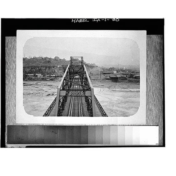 Historic Print, Pacific Shortline Bridge, U.S. Route 20, spanning Missouri River, Sioux City, Woodbury County, IA - 90, 16" x 20"