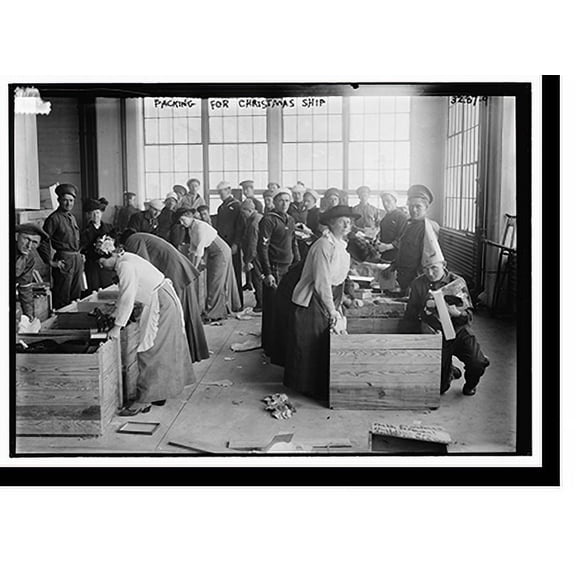 Historic Print, Packing for Christmas Ship, 18" x 24"