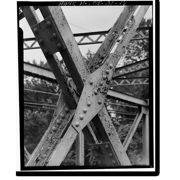 Historic Print, Palisado Avenue Bridge, Spanning Farmington River at State Route 159, Windsor, Hartford County, CT - 16, 18" x 24"