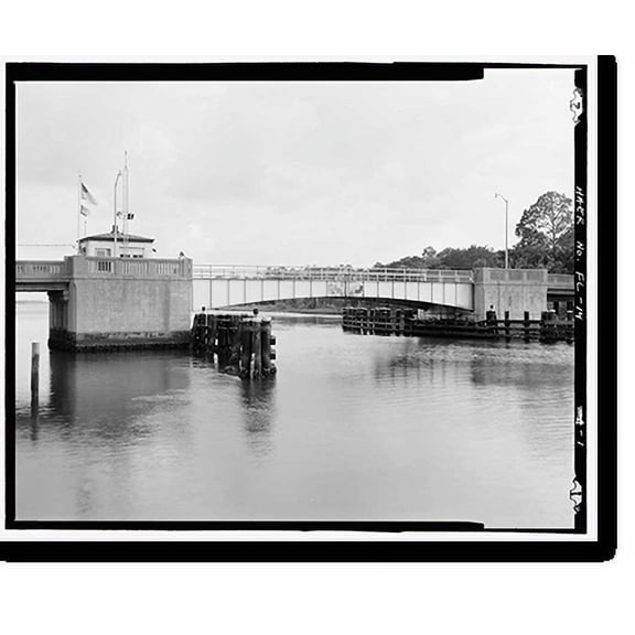 Historic Print, Palm Valley Bridge, County Road 210 spanning Intracoastal Waterway, Ponte Vedra Beach, St. Johns County, FL, 16" x 20"