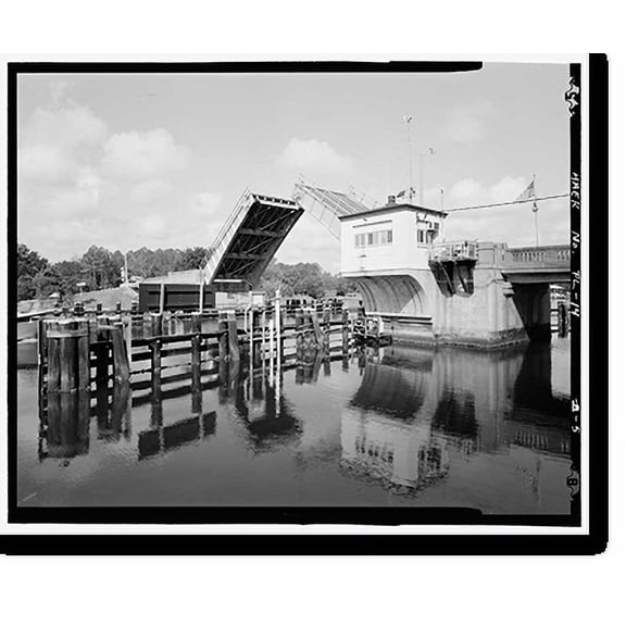Historic Print, Palm Valley Bridge, County Road 210 spanning Intracoastal Waterway, Ponte Vedra Beach, St. Johns County, FL - 5, 18" x 24"