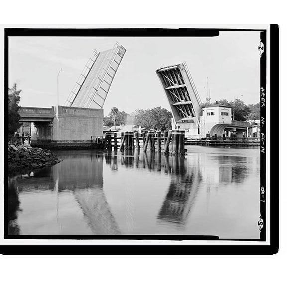 Historic Print, Palm Valley Bridge, County Road 210 spanning Intracoastal Waterway, Ponte Vedra Beach, St. Johns County, FL - 7, 16" x 20"