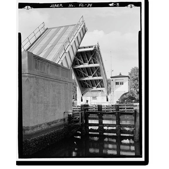 Historic Print, Palm Valley Bridge, County Road 210 spanning Intracoastal Waterway, Ponte Vedra Beach, St. Johns County, FL - 8, 16" x 20"