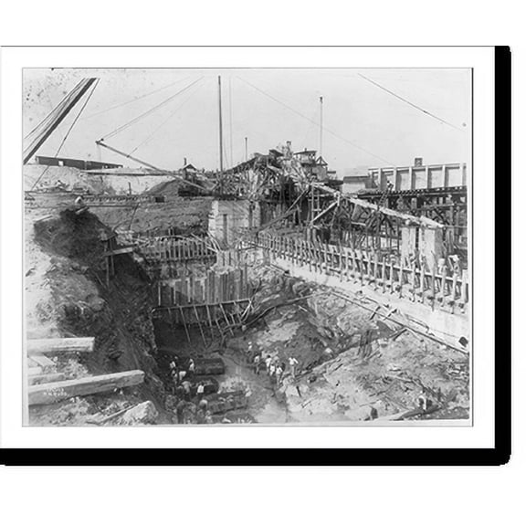 Historic Print, [Panama Canal construction], 18" x 24"