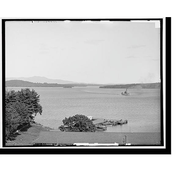 Historic Print, Panorama from New Hotel Weirs, Lake Winnipesaukee, N.H., 16" x 20"