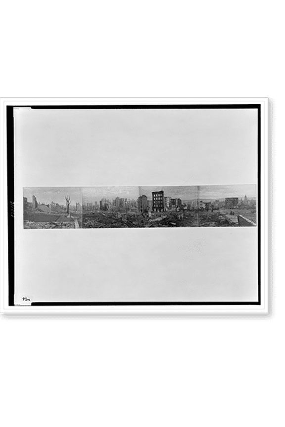 Historic Print, Panorama of burned district from Jones & Bush Sts., S.F., 18" x 24"