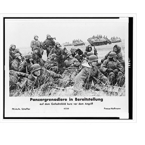 Historic Print, Panzergrenadiere im Bereitstellung.PK-Aufn. Scheffler., 18" x 24"