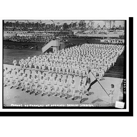 Historic Print, Parade of Turners at opening Berlin stadium, 16" x 20"