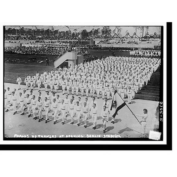 Historic Print, Parade of Turners at opening Berlin stadium, 18" x 24"