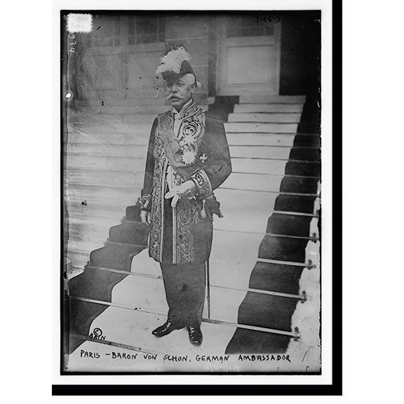 Historic Print, Paris, Baron Von Schon, German Amb., 16" x 20"
