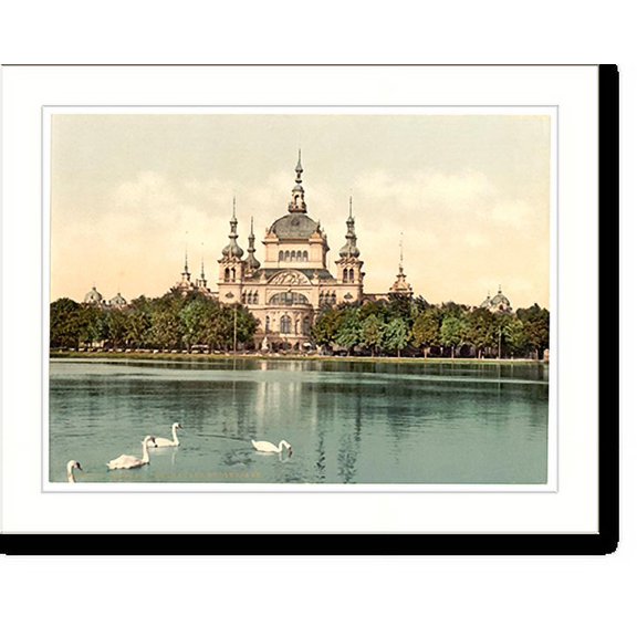 Historic Print, Park Keepers house in Bergers Park Bremen Germany, 16" x 20"
